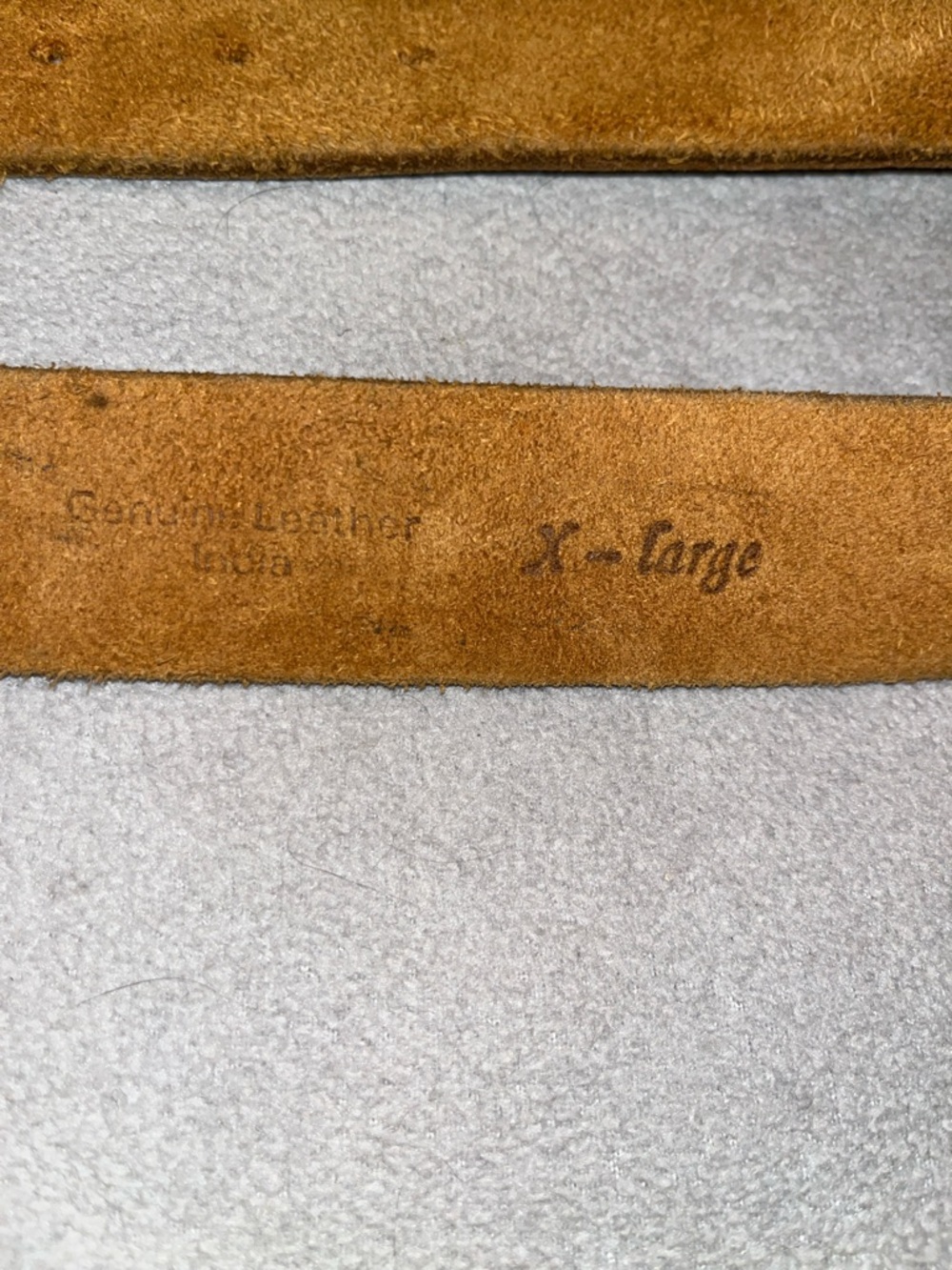 Brown Leather Belt with Brass Round Buckle - Picture 5 of 6